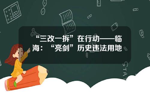 “三改一拆”在行动——临海：“亮剑”历史违法用地