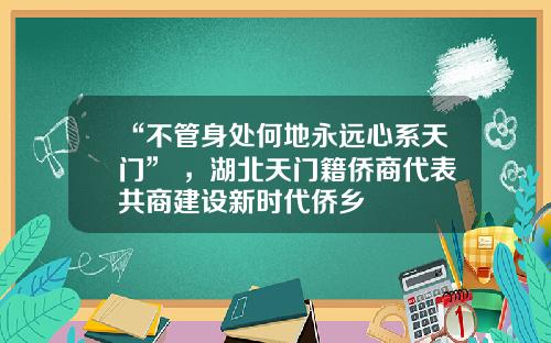“不管身处何地永远心系天门” ，湖北天门籍侨商代表共商建设新时代侨乡