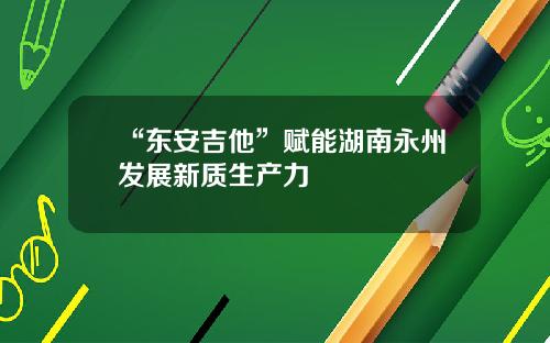 “东安吉他”赋能湖南永州发展新质生产力