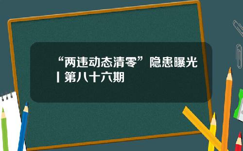 “两违动态清零”隐患曝光丨第八十六期