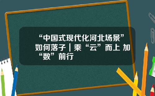 “中国式现代化河北场景”如何落子｜乘“云”而上 加“数”前行