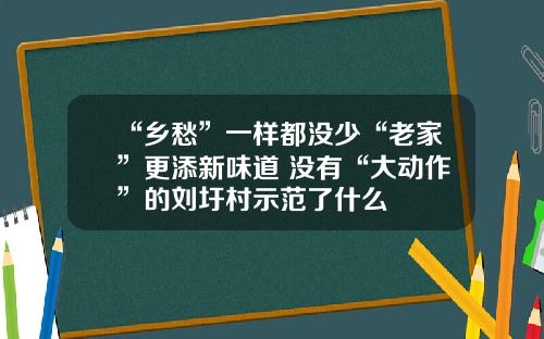 “乡愁”一样都没少“老家”更添新味道 没有“大动作”的刘圩村示范了什么