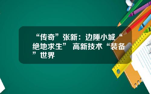 “传奇”张新：边陲小城“绝地求生” 高新技术“装备”世界