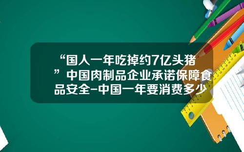 “国人一年吃掉约7亿头猪”中国肉制品企业承诺保障食品安全-中国一年要消费多少头猪