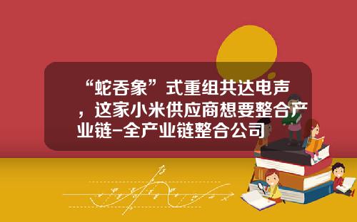 “蛇吞象”式重组共达电声，这家小米供应商想要整合产业链-全产业链整合公司