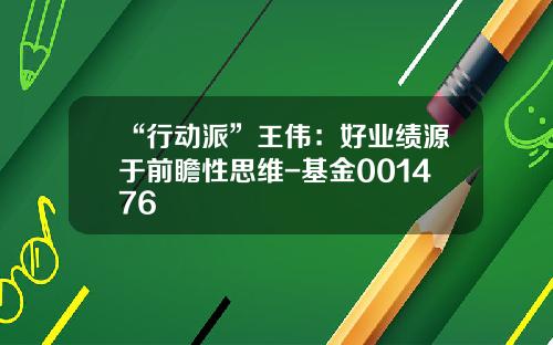 “行动派”王伟：好业绩源于前瞻性思维-基金001476
