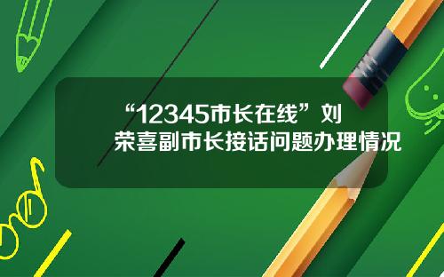 “12345市长在线”刘荣喜副市长接话问题办理情况