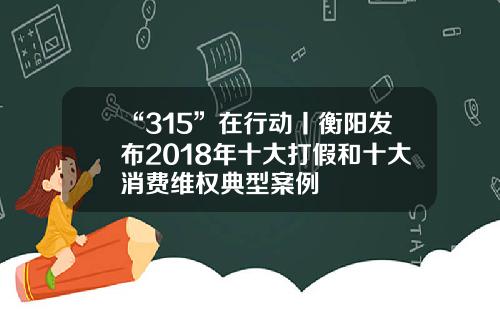 “315”在行动丨衡阳发布2018年十大打假和十大消费维权典型案例