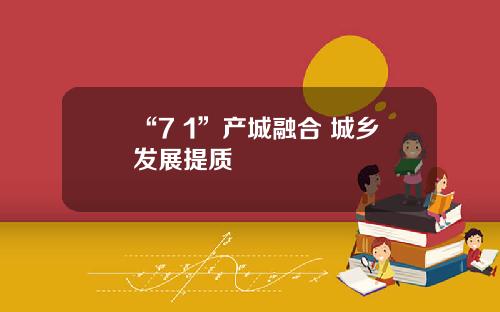 “7+1”产城融合 城乡发展提质