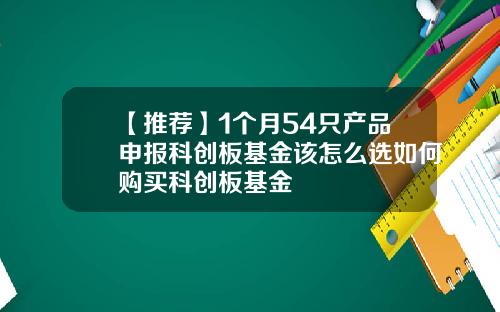 【推荐】1个月54只产品申报科创板基金该怎么选如何购买科创板基金