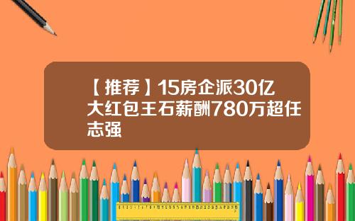 【推荐】15房企派30亿大红包王石薪酬780万超任志强