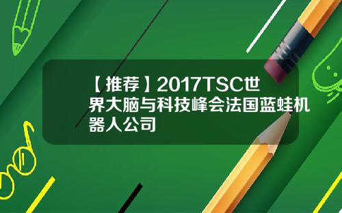 【推荐】2017TSC世界大脑与科技峰会法国蓝蛙机器人公司