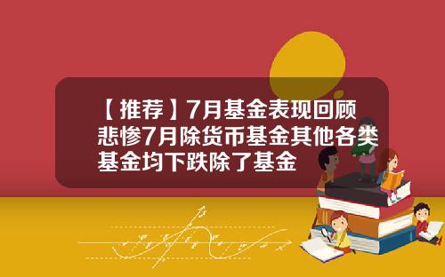 【推荐】7月基金表现回顾悲惨7月除货币基金其他各类基金均下跌除了基金