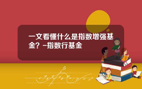 一文看懂什么是指数增强基金？-指数行基金