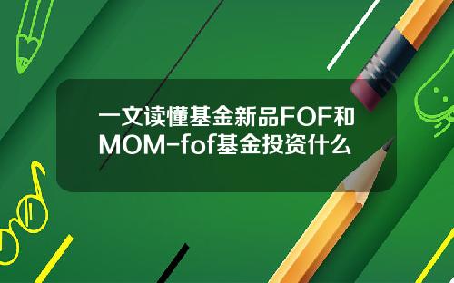 一文读懂基金新品FOF和MOM-fof基金投资什么