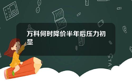 万科何时降价半年后压力初显