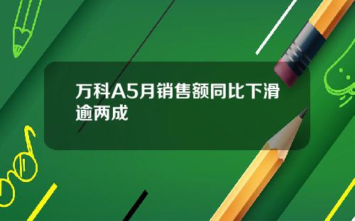 万科A5月销售额同比下滑逾两成
