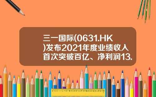 三一国际(0631.HK)发布2021年度业绩收入首次突破百亿、净利润13.1亿元-三一国际上市多少钱