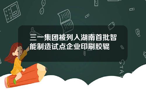 三一集团被列入湖南首批智能制造试点企业印刷胶辊