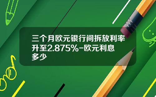 三个月欧元银行间拆放利率升至2.875%-欧元利息多少