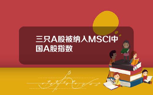 三只A股被纳入MSCI中国A股指数