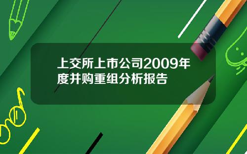上交所上市公司2009年度并购重组分析报告