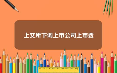 上交所下调上市公司上市费