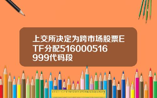 上交所决定为跨市场股票ETF分配516000516999代码段
