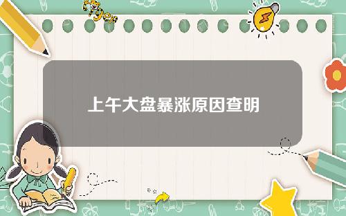 上午大盘暴涨原因查明