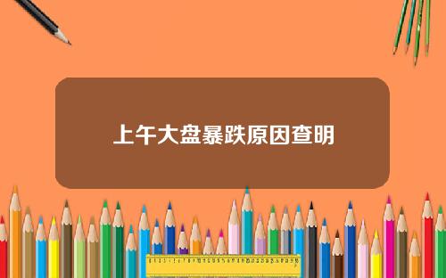 上午大盘暴跌原因查明