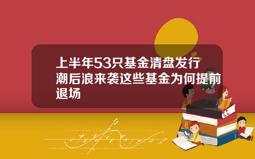 上半年53只基金清盘发行潮后浪来袭这些基金为何提前退场