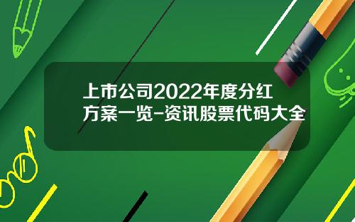 上市公司2022年度分红方案一览-资讯股票代码大全