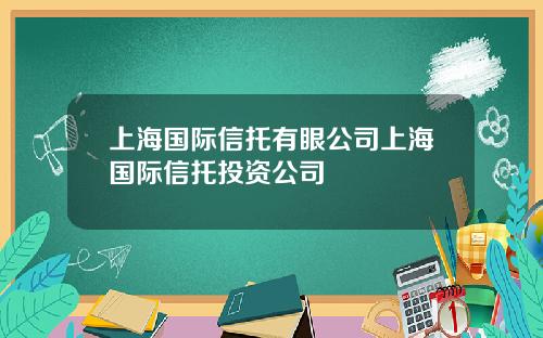 上海国际信托有眼公司上海国际信托投资公司