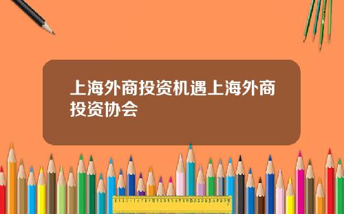上海外商投资机遇上海外商投资协会