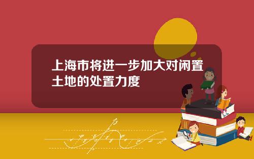 上海市将进一步加大对闲置土地的处置力度