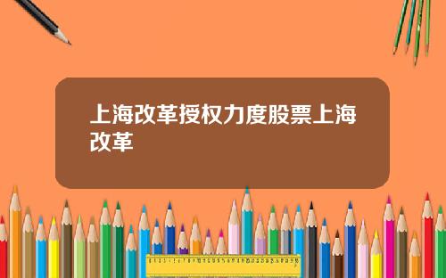 上海改革授权力度股票上海改革