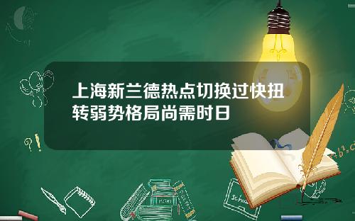 上海新兰德热点切换过快扭转弱势格局尚需时日