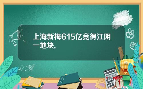 上海新梅615亿竞得江阴一地块.