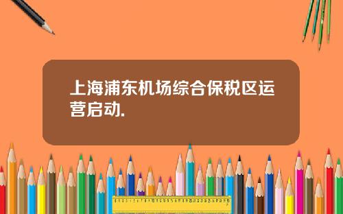 上海浦东机场综合保税区运营启动.
