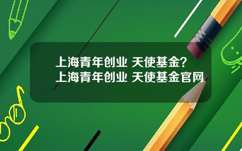 上海青年创业 天使基金？上海青年创业 天使基金官网