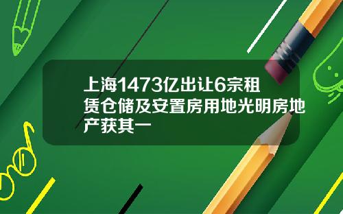 上海1473亿出让6宗租赁仓储及安置房用地光明房地产获其一