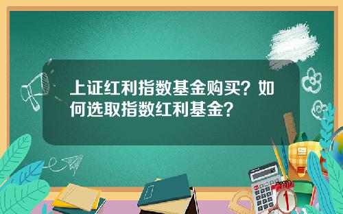 上证红利指数基金购买？如何选取指数红利基金？