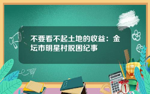 不要看不起土地的收益：金坛市明星村脱困纪事