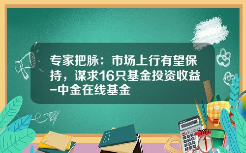 专家把脉：市场上行有望保持，谋求16只基金投资收益-中金在线基金