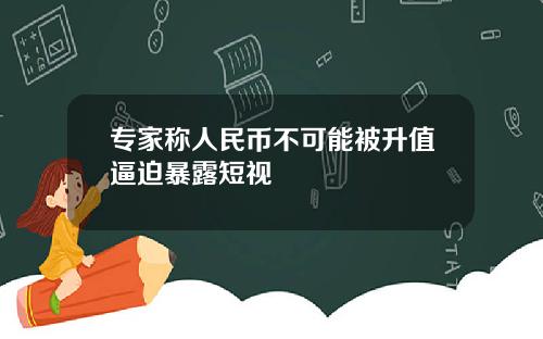 专家称人民币不可能被升值逼迫暴露短视