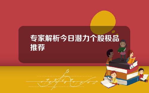 专家解析今日潜力个股极品推荐