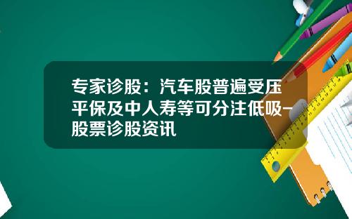 专家诊股：汽车股普遍受压平保及中人寿等可分注低吸-股票诊股资讯