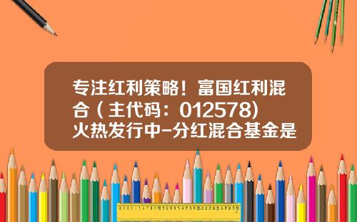 专注红利策略！富国红利混合（主代码：012578)火热发行中-分红混合基金是什么意思