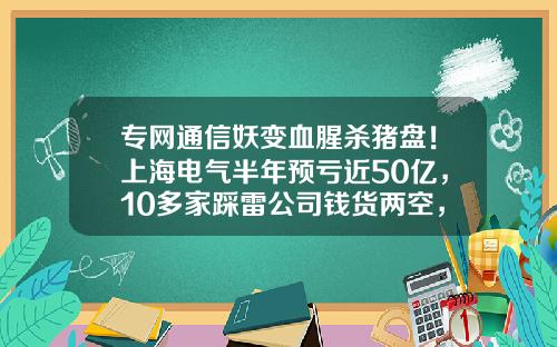 专网通信妖变血腥杀猪盘！上海电气半年预亏近50亿，10多家踩雷公司钱货两空，更有2家净利润骤减1000%-上海普天有多少地皮