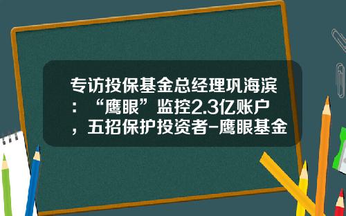 专访投保基金总经理巩海滨：“鹰眼”监控2.3亿账户，五招保护投资者-鹰眼基金公司
